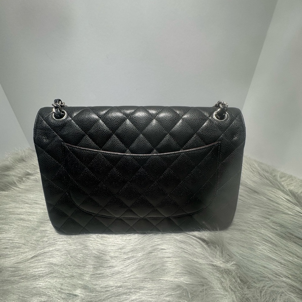 Chanel cavier Jumbo Double Flap Silver Hardware w/COA - Picture 6 of 15